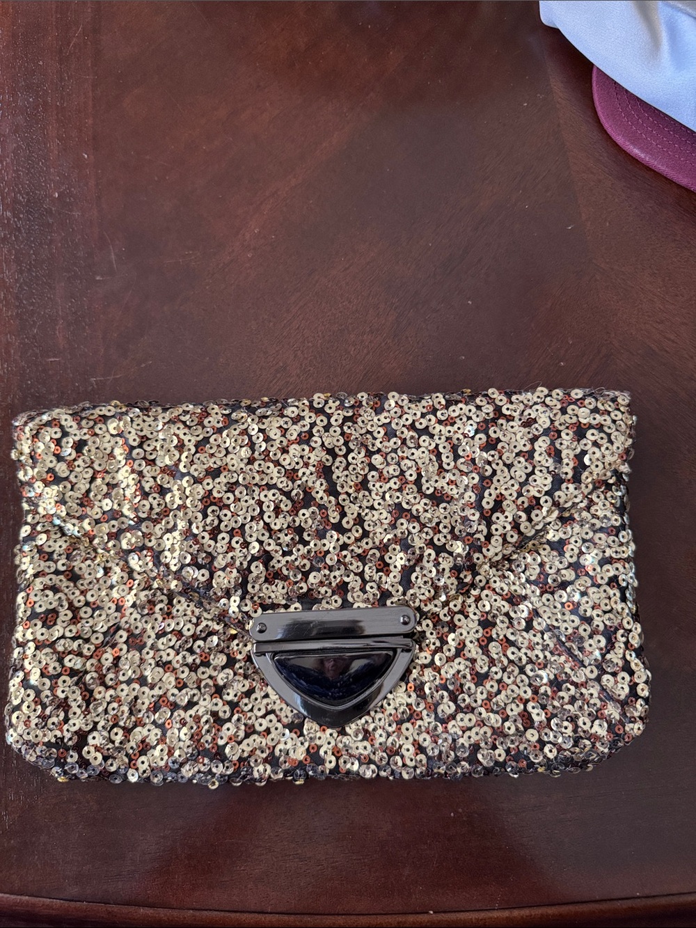 Style & Co. Gold Sequin Envelope Clutch